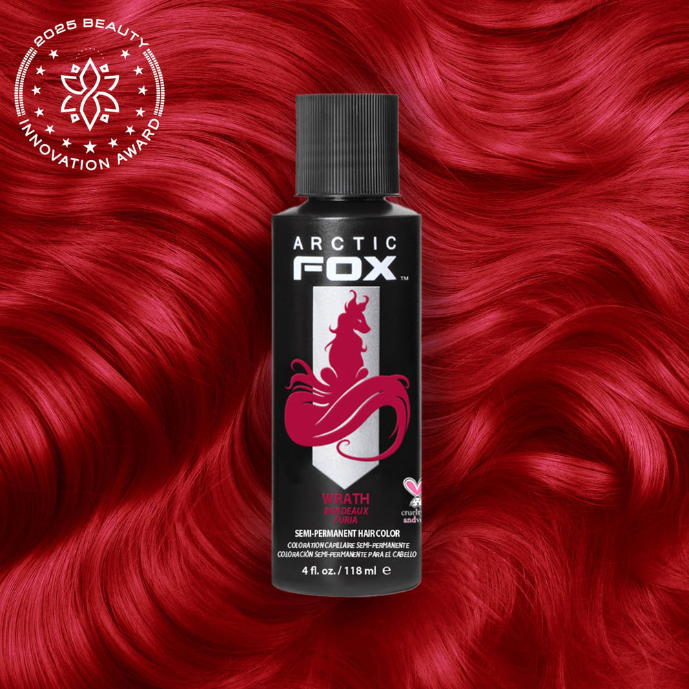 ARCTIC FOX Wrath color swirl demonstrates a deep crimson mix for custom shade options