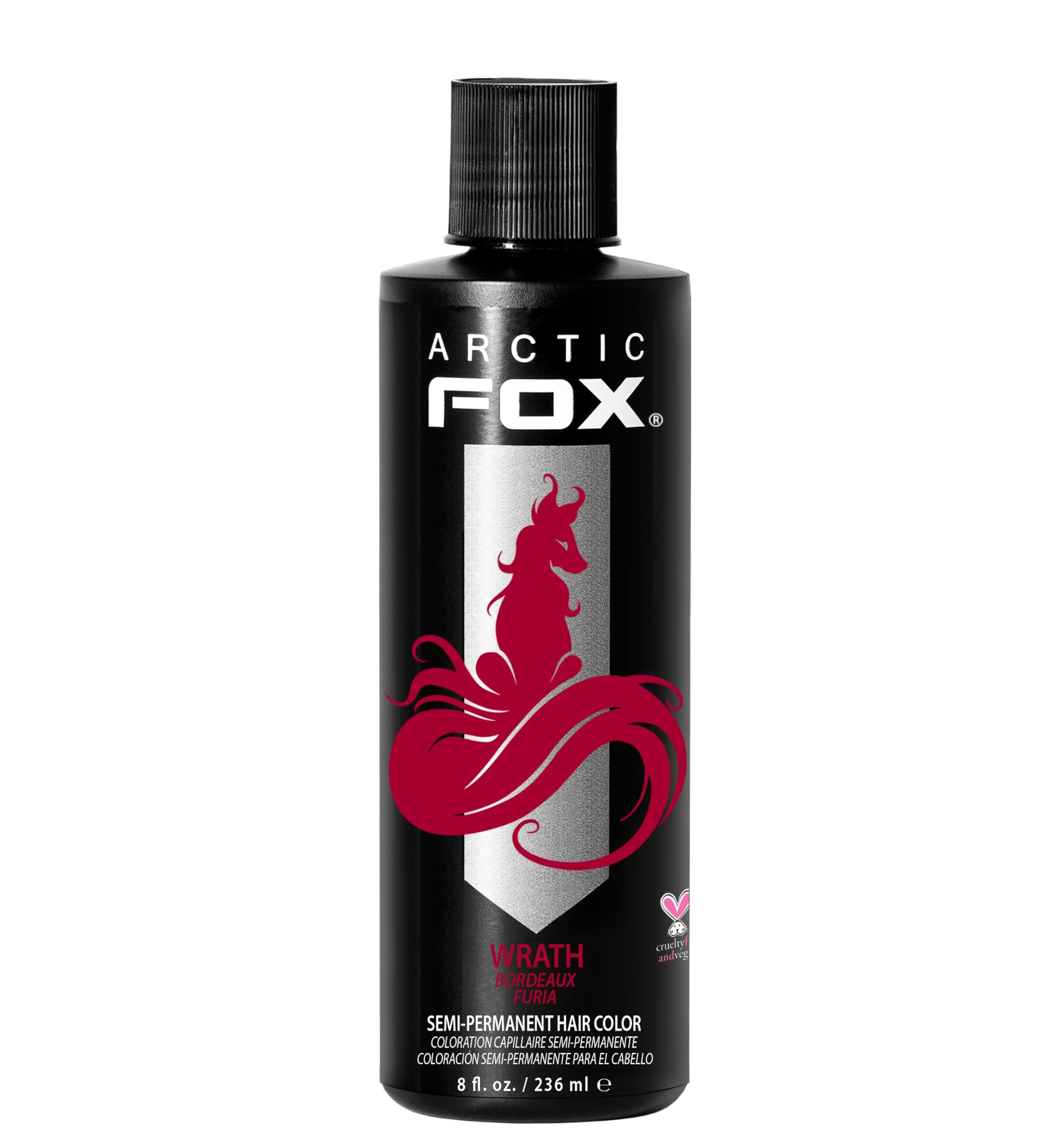 ARCTIC FOX Wrath packaging shows a vibrant red shade for bold color.