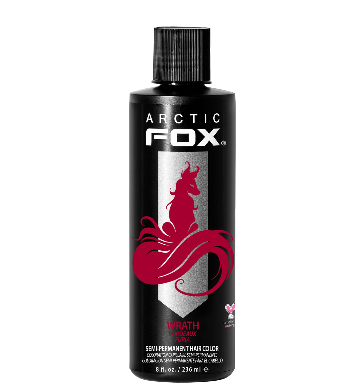 ARCTIC FOX Wrath packaging shows a vibrant red shade for bold color.