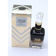 Ard Al Zaafaran Bint Hooran label close-up emphasizing luxury branding