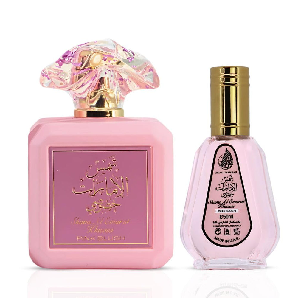 Ard al Zaafaran Pink Blush Shams Emarat 100ml bottle front view for daily wear