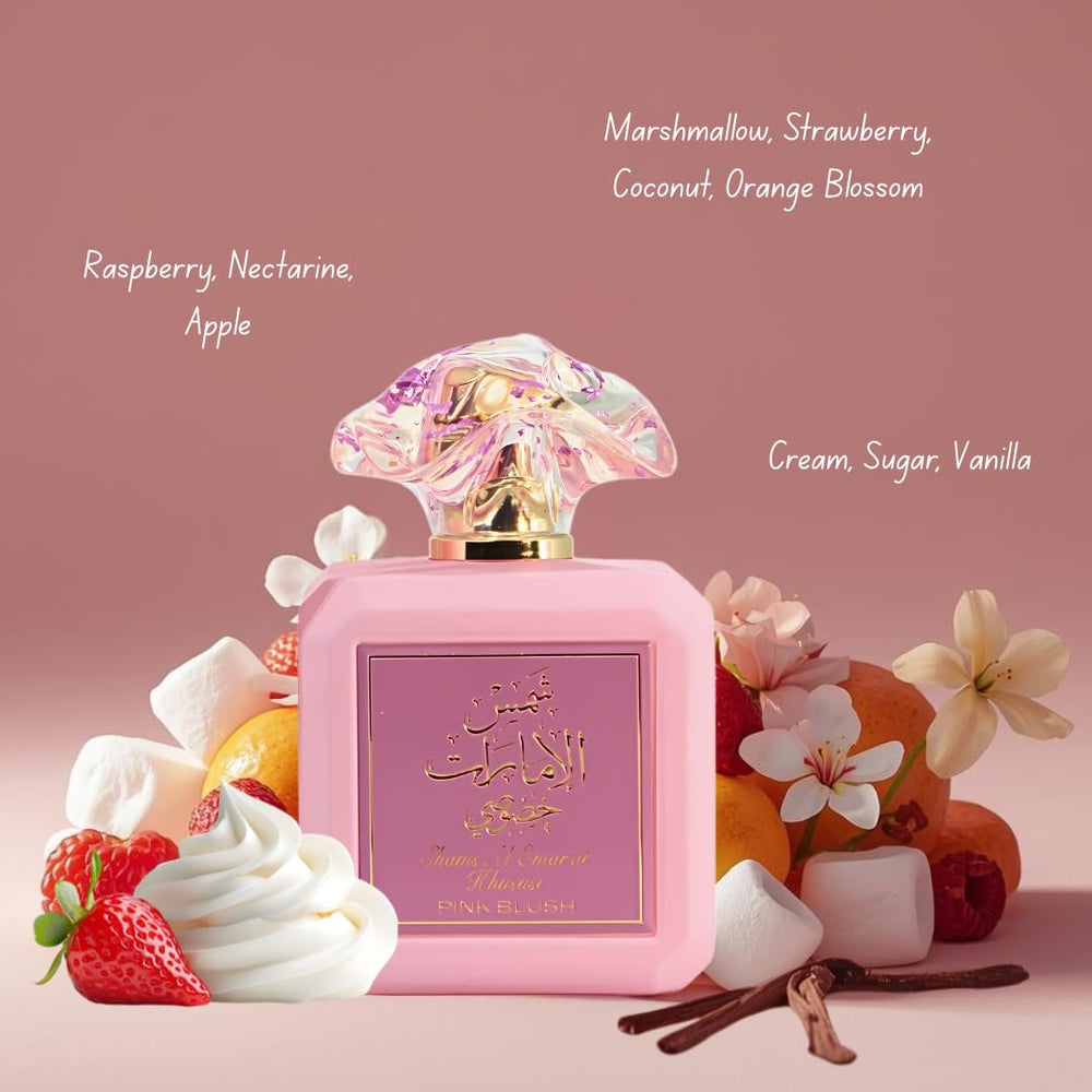 Ard Al Zaafaran Pink Blush label closeup showing brand and notes