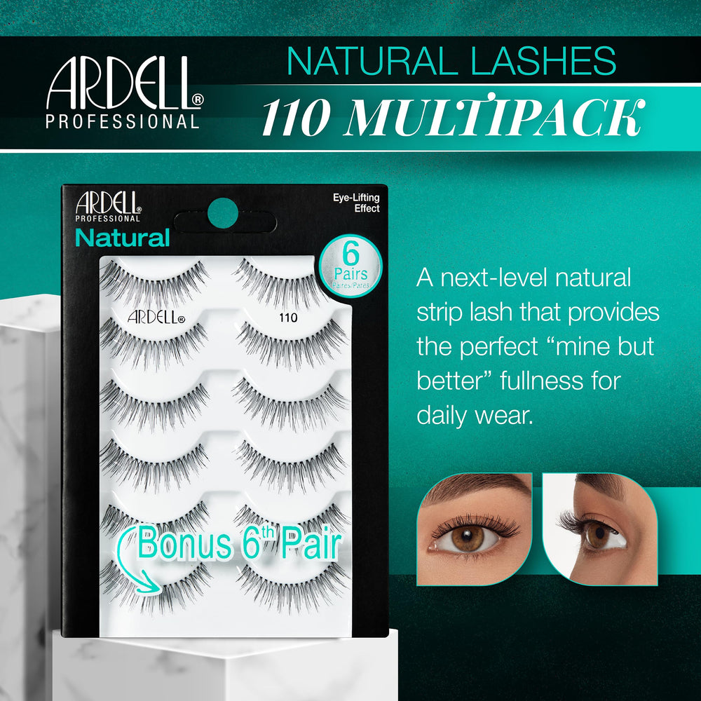Ardell 110 center-length design subtly lifts the eyes.