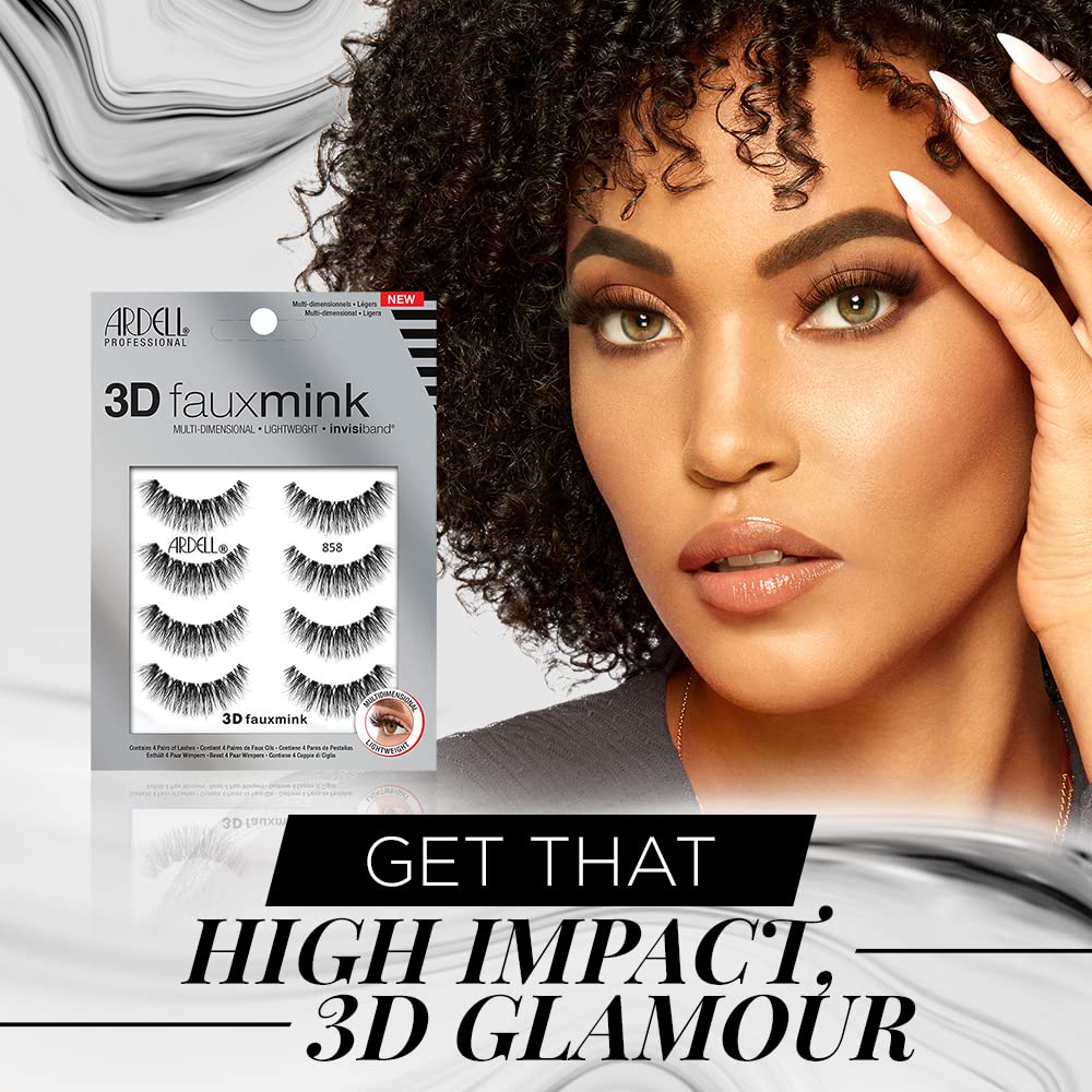 Ardell 858 slightly rounded lash profile enhances eye definition