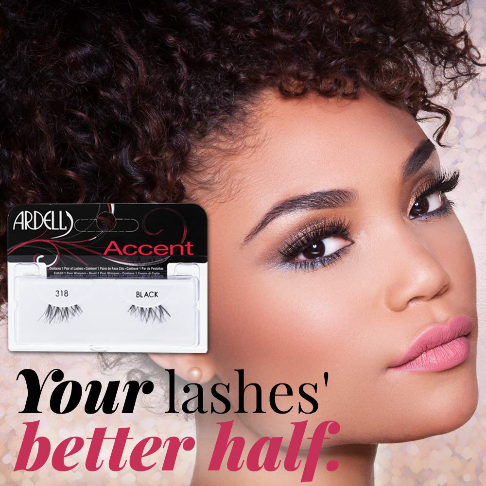 Ardell 318 half lashes close-up showing feathered, lightweight fibers.