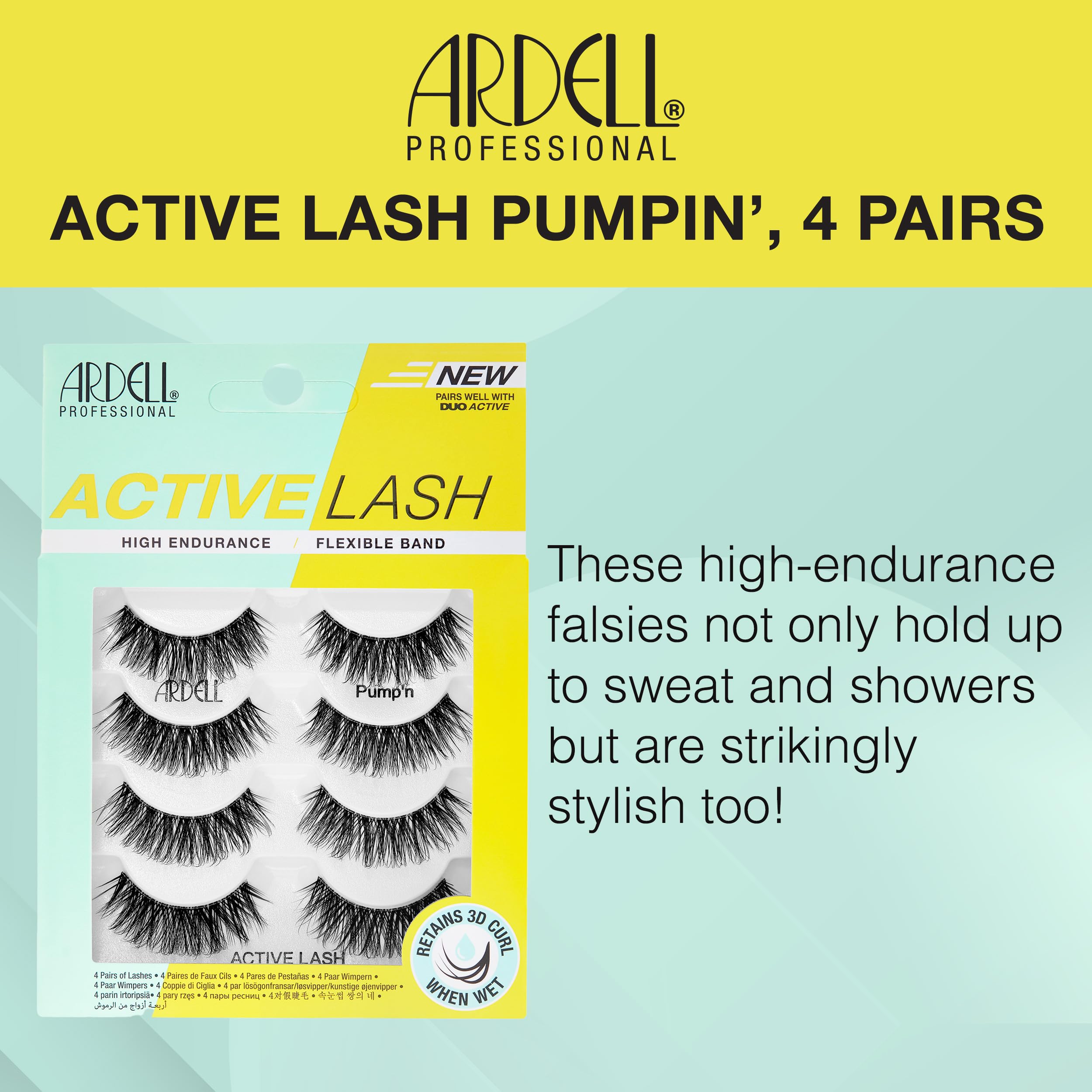 Ardell Active Lash Pump’n lightweight lashes deliver comfortable all-day wear.