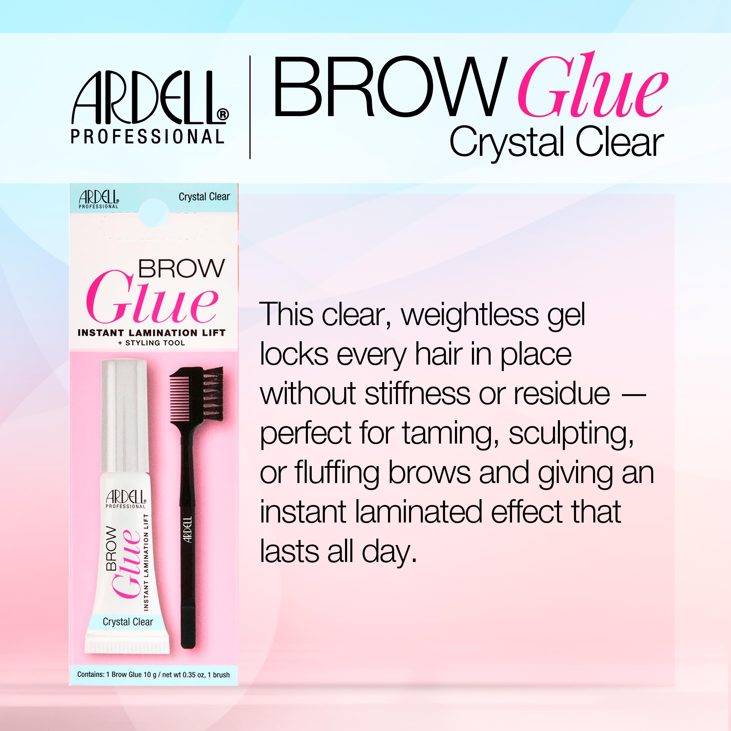 Ardell Brow Glue Cristal Claro fijación duradera para cejas
