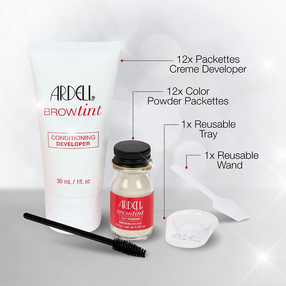 Ardell Brow Tint Kit cejas grises con cobertura uniforme.