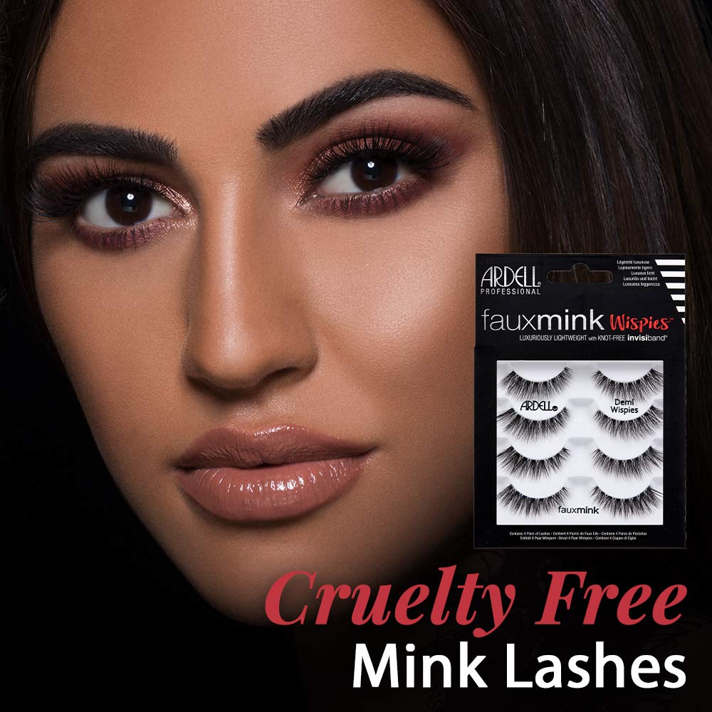 Ardell Demi Wispies closeup eyelashes show soft, fluttery look for subtle enhancement.