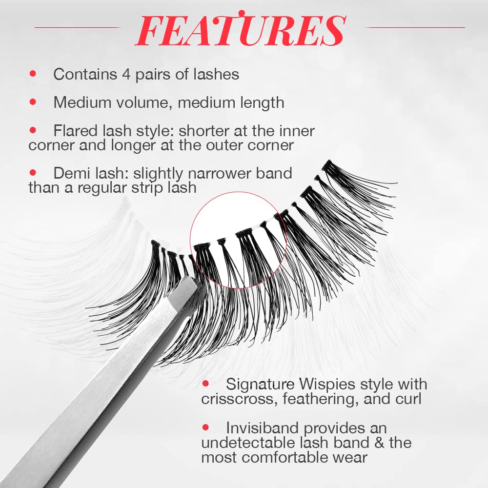 Ardell Demi Wispies close-up of fluffy fibers for a natural blend.