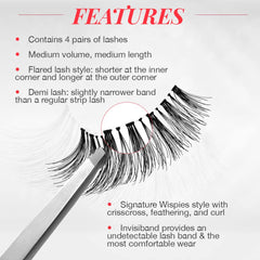 Ardell Demi Wispies close-up of fluffy fibers for a natural blend.