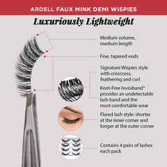 Ardell Demi Wispies easy-apply design helps beginners achieve a polished lash line.