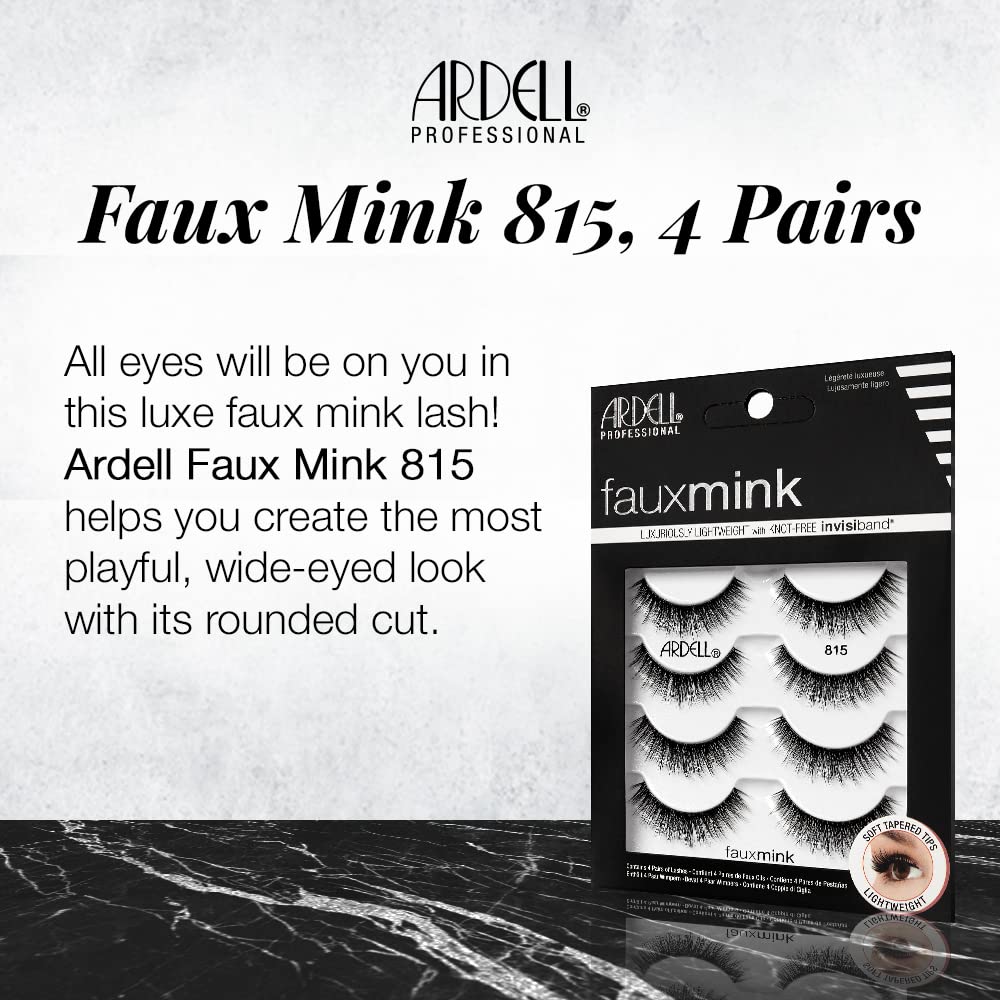 Ardell Faux Mink 815 natural-look lashes offer subtle daily allure.