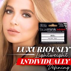 Close-up of Ardell Faux Mink Short Black lashes showing natural length and weightless feel.