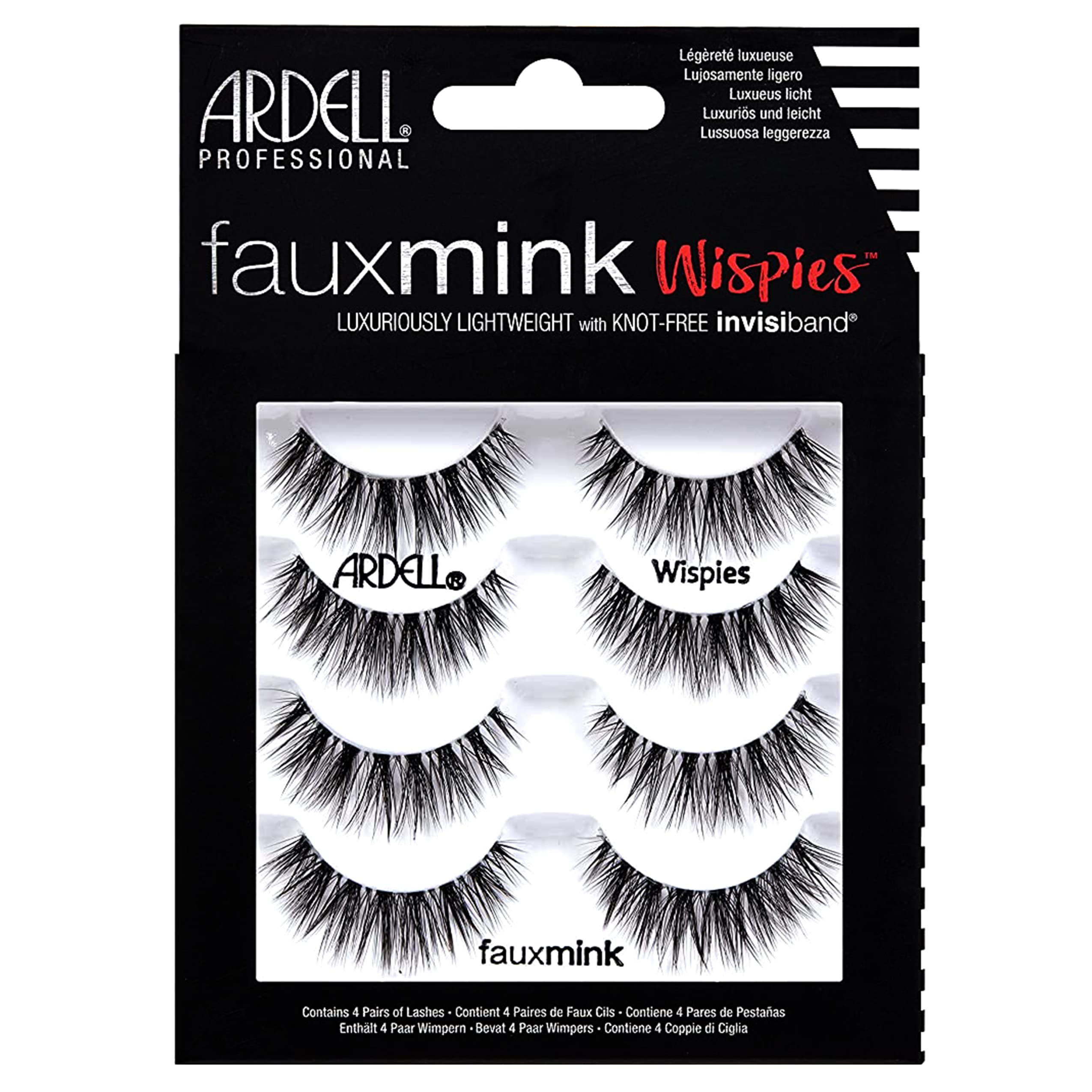 Ardell Faux Mink Wispies Multipack adds feathered length for natural, enhanced eyes.