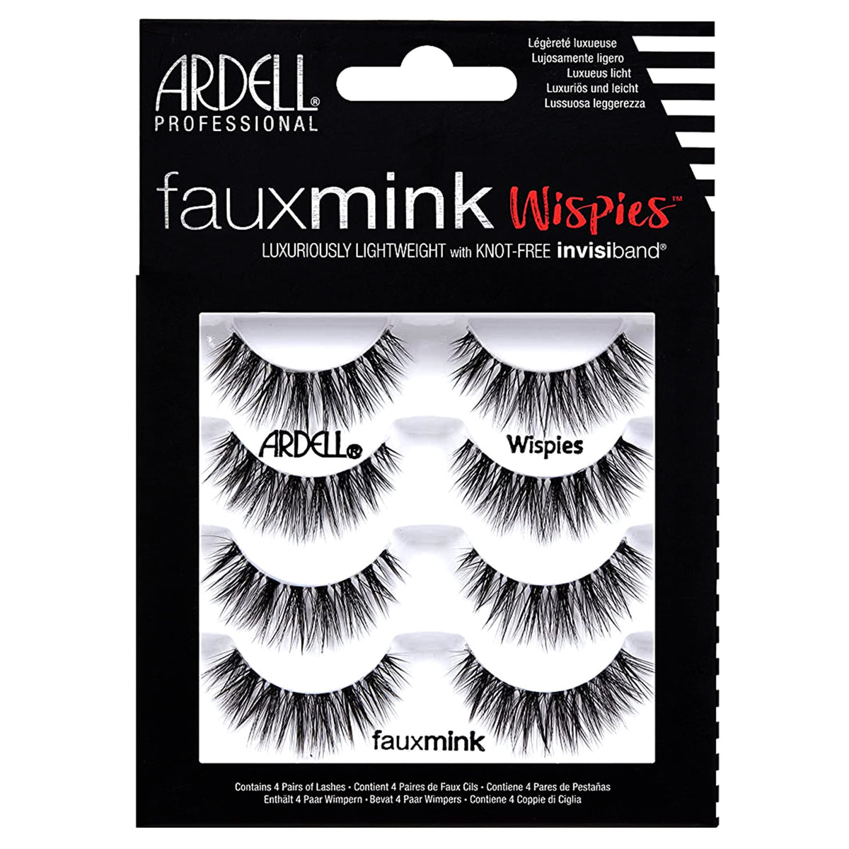 Ardell Faux Mink Wispies Multipack adds feathered length for natural, enhanced eyes.
