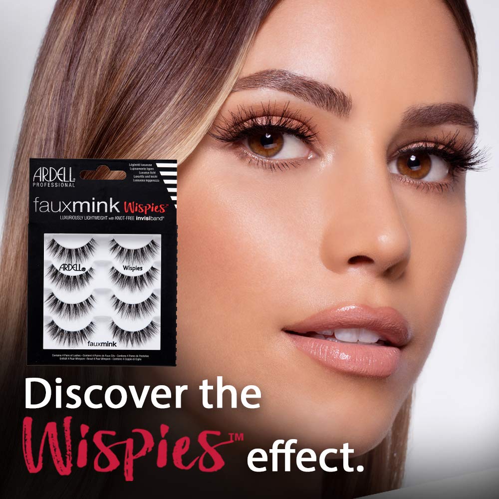 Ardell Faux Mink Wispies feature a feathery crisscross pattern for a soft, eye-opening look.