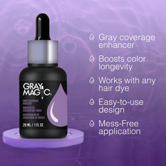 Ardell Gray Magic Color Additive finished color glow shows vibrant, long-lasting shade.