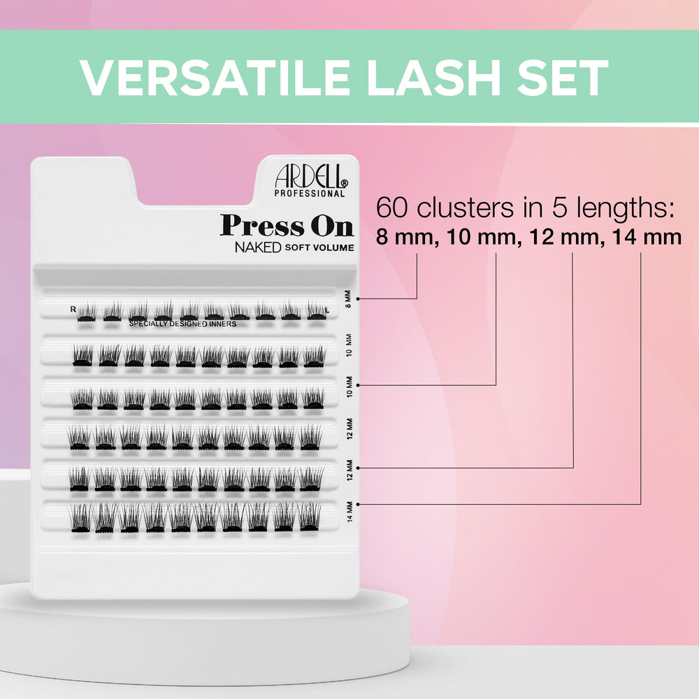 Ardell angled inner clusters ensure seamless blending at the inner corner.