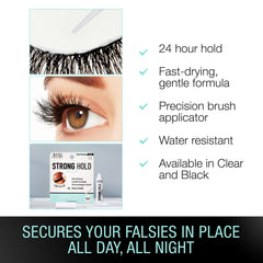 Ardell lash glue dries clear for a natural finish.