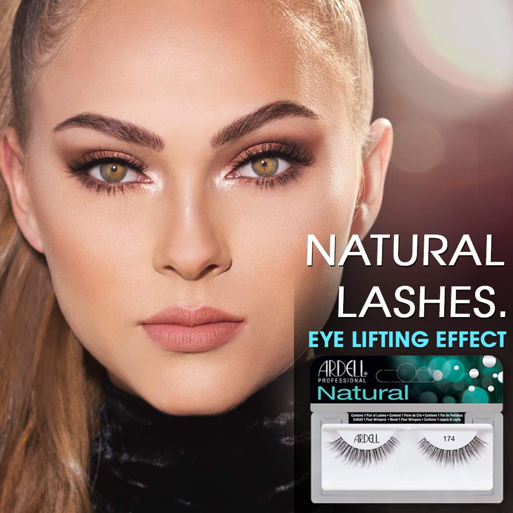 Ardell Lashes 174 strip lash shown during application for subtle length.