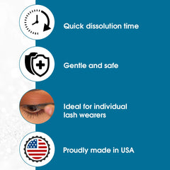 Ardell LashFree ingredients label highlights latex-free and formaldehyde-free formula.