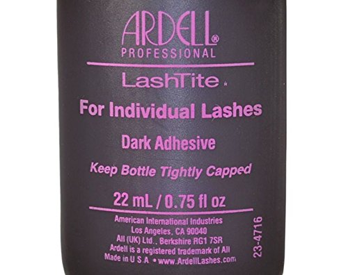 Ardell Lashtite adhesive in use with Duralash lashes for easy placement.