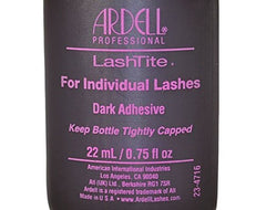 Ardell Lashtite adhesive in use with Duralash lashes for easy placement.