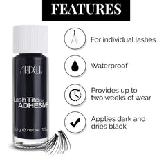 Ardell LashTite bottle cap close-up emphasizing waterproof hold for long wear.