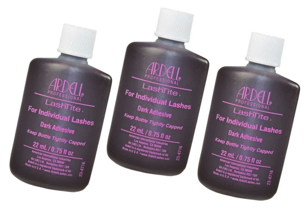 Ardell Lashtite Dark adhesive bottle showing secure hold for Duralash lashes.