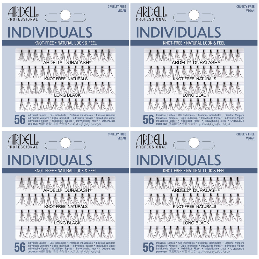 Ardell Long Individual Lashes pack close-up showing natural-looking clusters for easy DIY application.