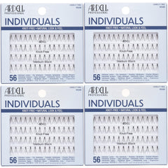Ardell Medium Black Individuals lashes with knot-free Invisiband for natural blending.