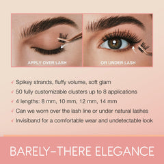 Ardell Naked Clusters 421 length options from 8 to 14 mm for versatile eye shapes.