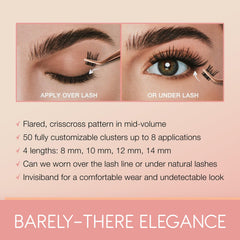 Ardell Naked Clusters 437 length options from 8 to 14 mm.