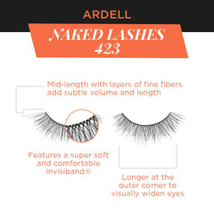Ardell Naked Lashes 423 soft fibers provide light, comfortable wear