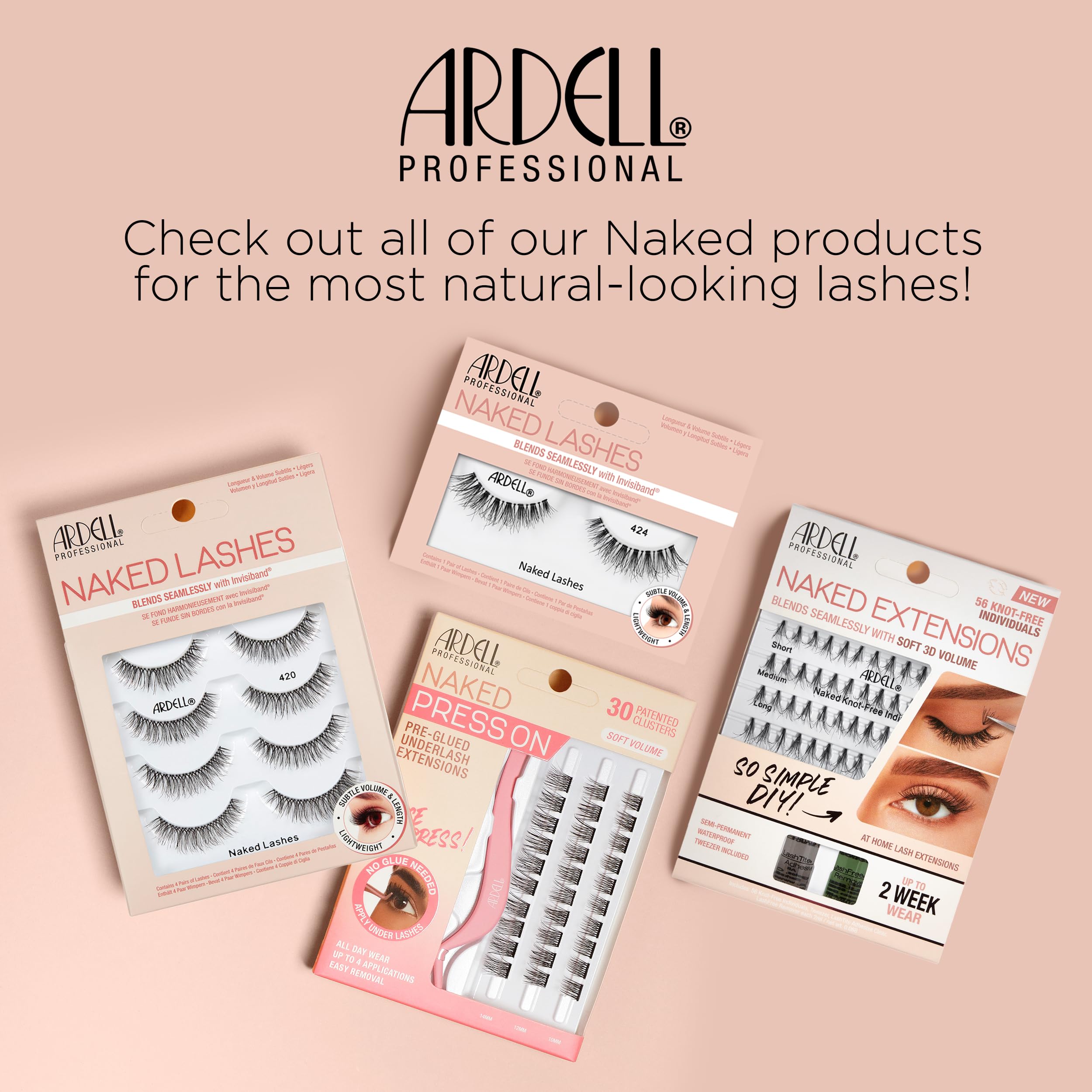 Ardell Naked Lashes 427 4-pack display for convenient daily options.
