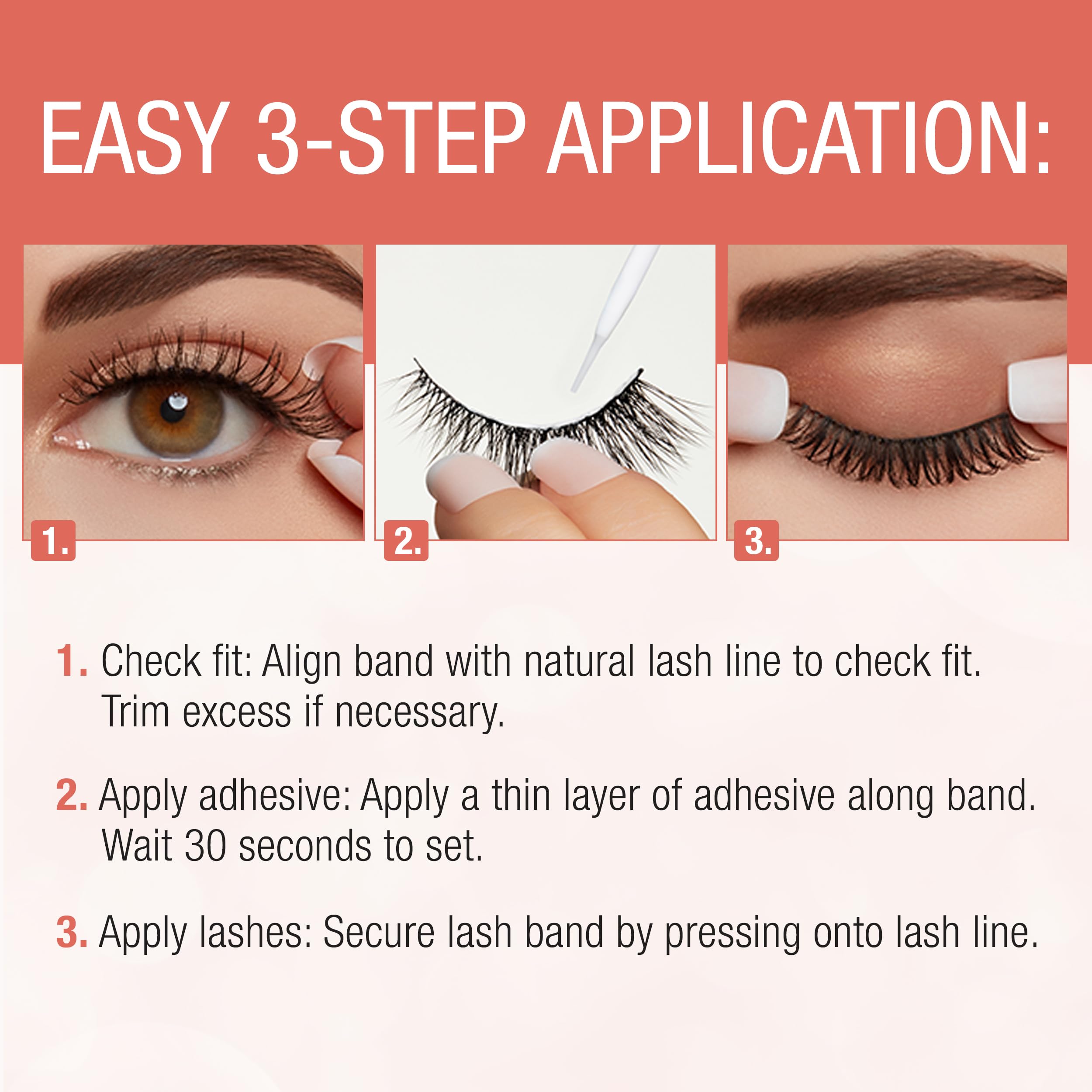 Ardell Naked Lashes 427 Soft Wispies for delicate, seamless blend.