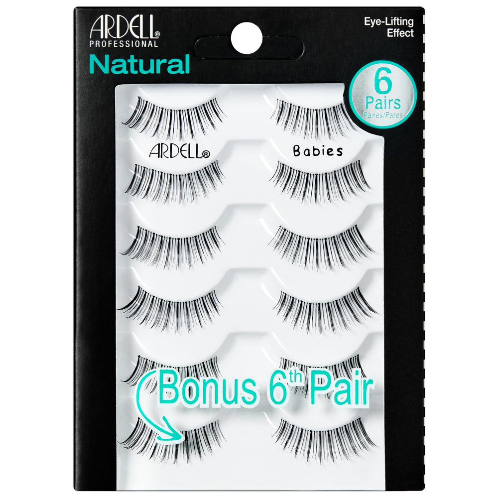 Ardell Natural Lashes Babies Black strip adds natural length for everyday looks.