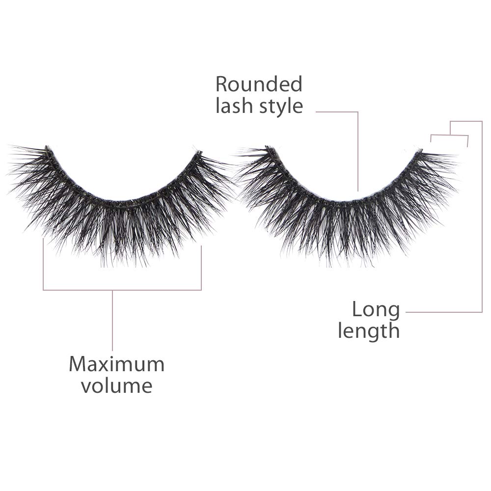 Ardell Natural Look Mega Volume 252 closeup reveals dense, curled lashes.