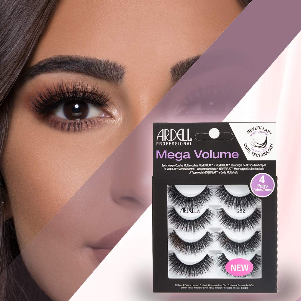 Ardell Natural Look Mega Volume 252 worn on eye for dramatic definition.