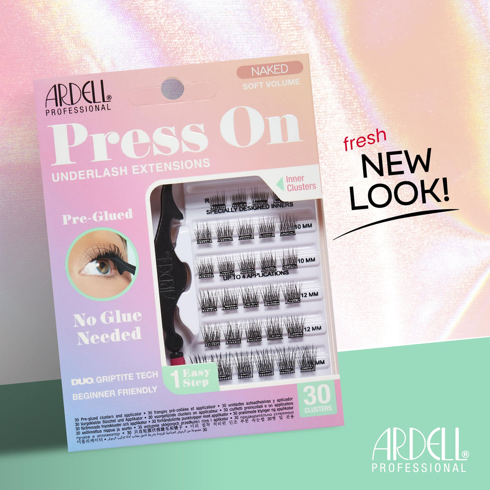 Ardell pre-glued underlash kit with pink swan applicator for quick, clean placement