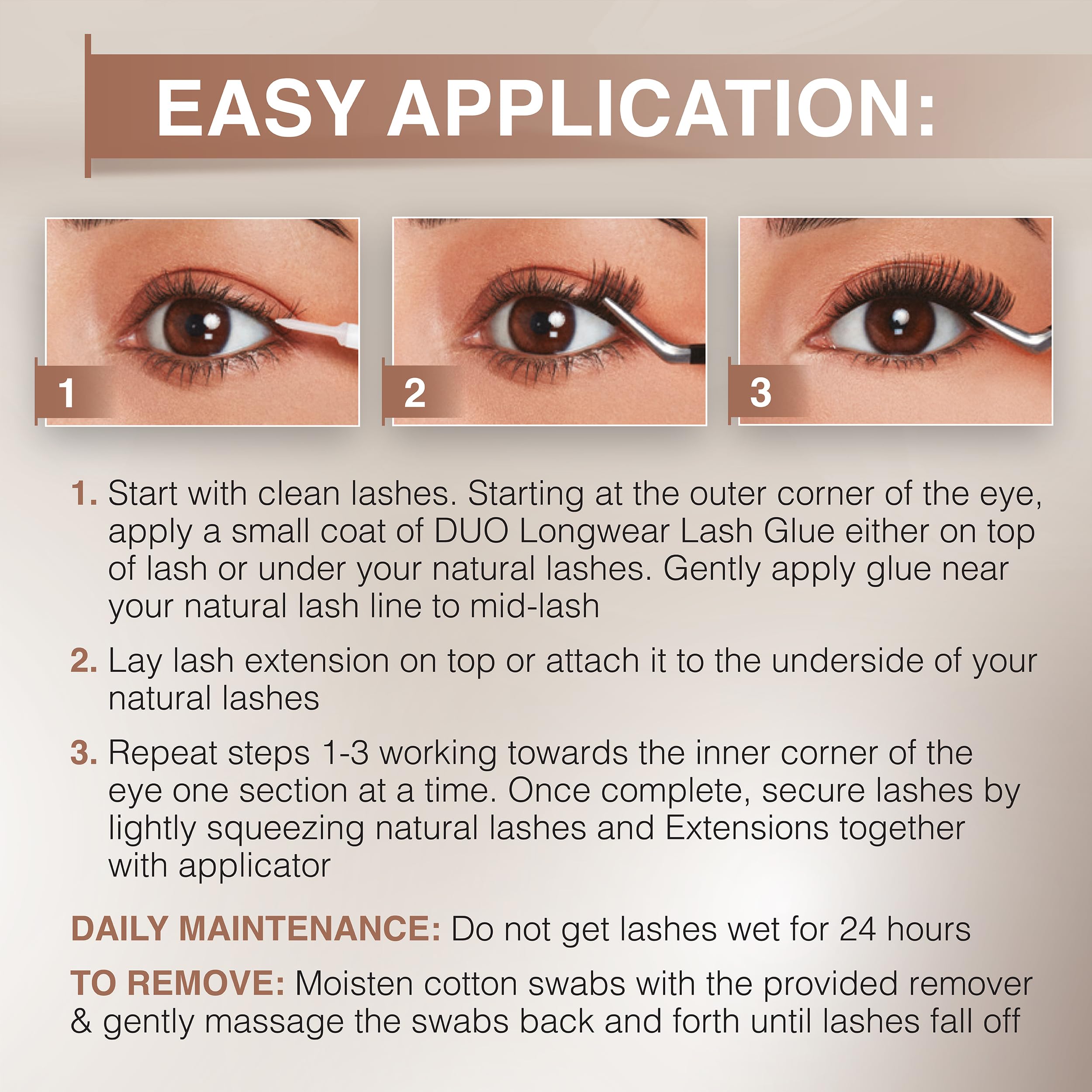 Ardell kit packaging shows four pre-mapped lashes for quick at-home results