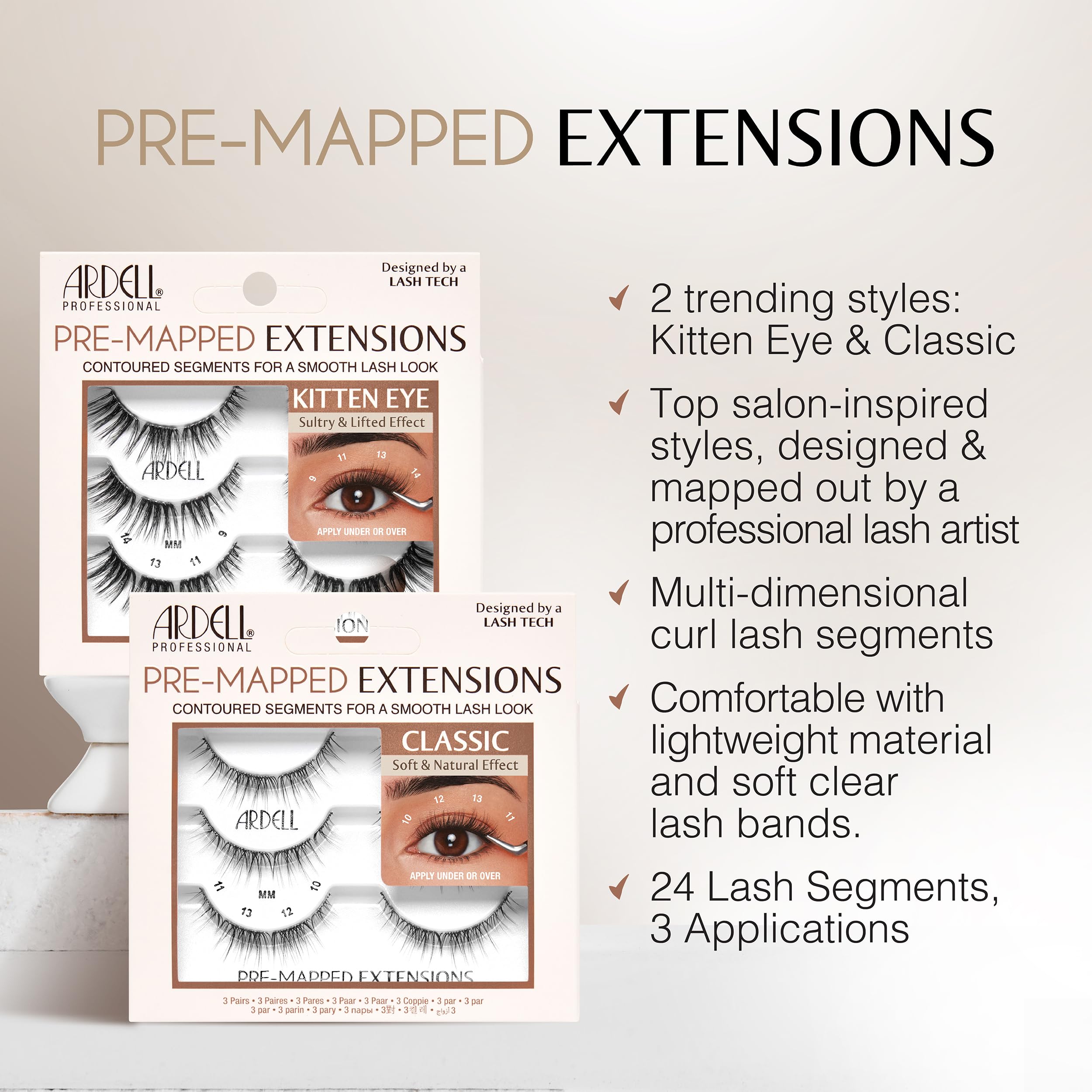 Ardell pro tweezers ensure precise, comfortable lash application