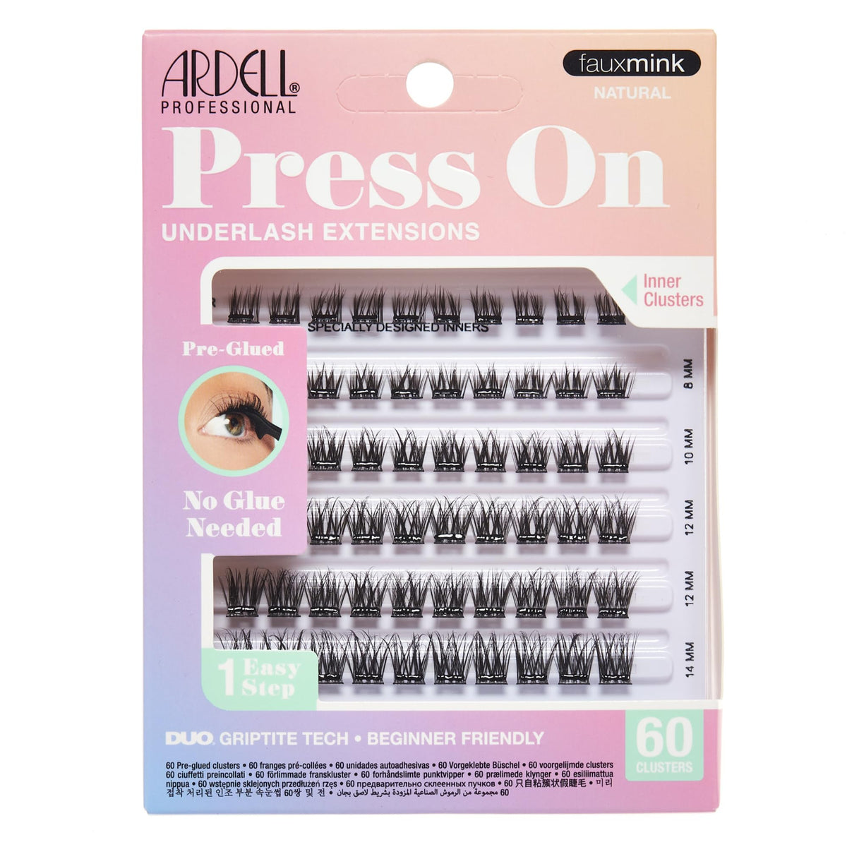 Ardell Press On Fauxmink Natural 60ct packaging for quick at-home lash enhancement
