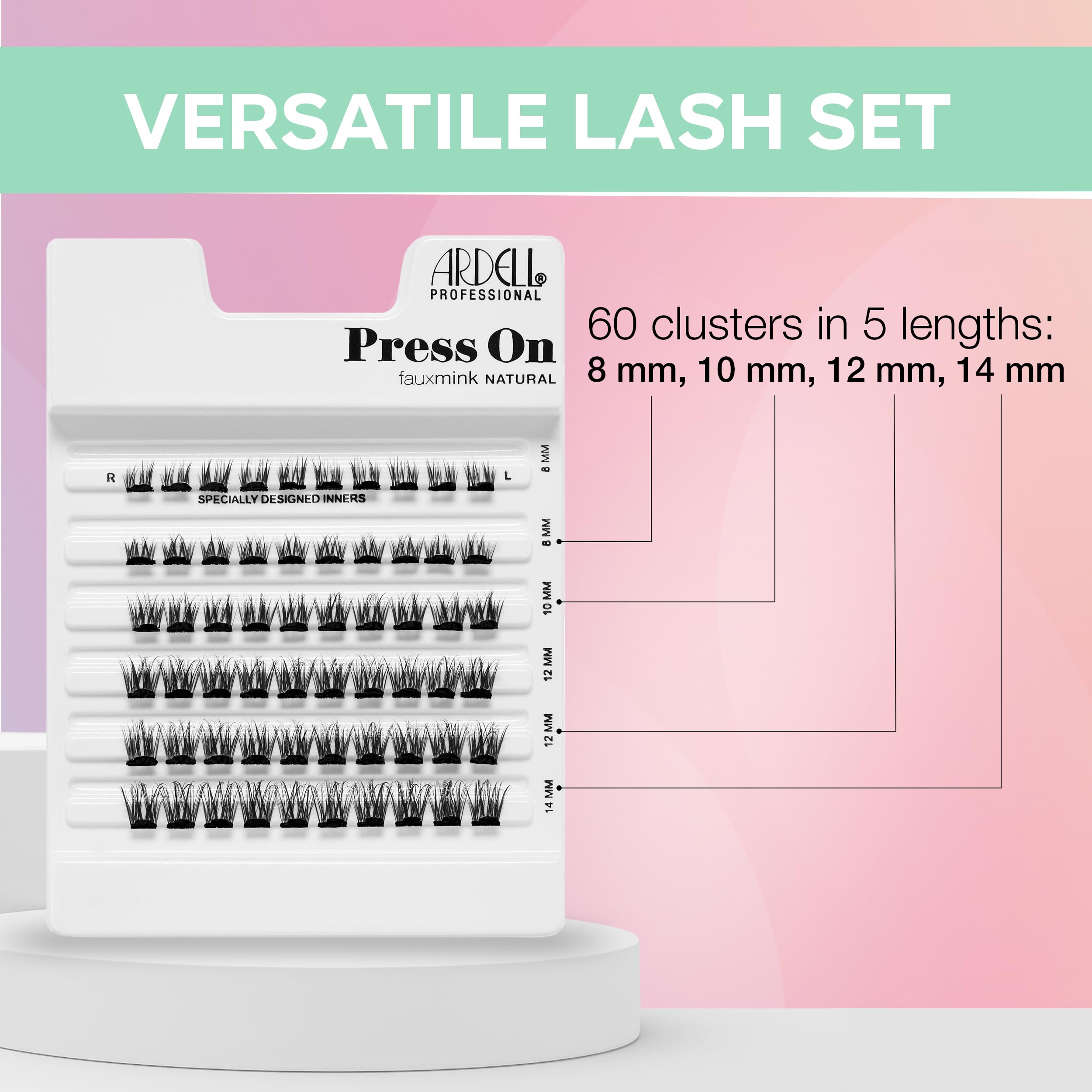 Ardell Press On Fauxmink Natural 60ct underlash-application for seamless band-free wear