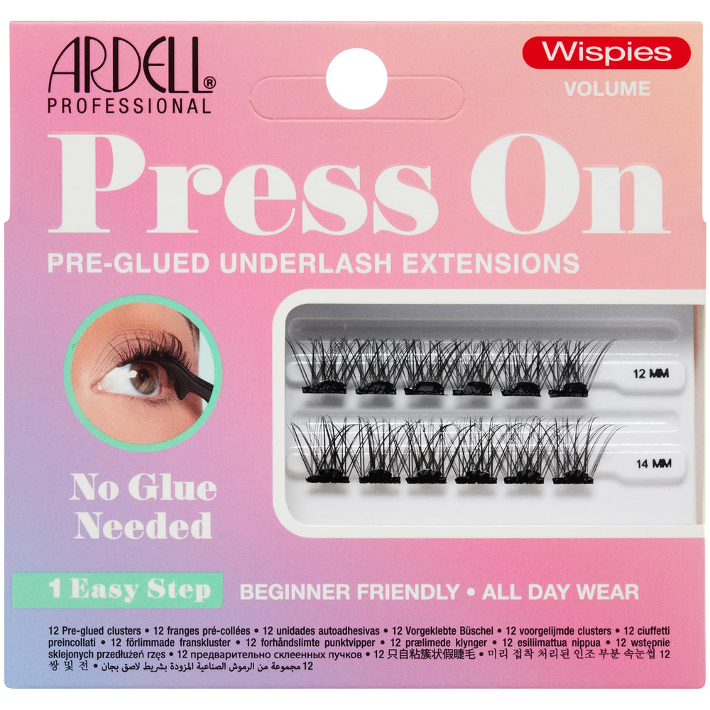 Ardell press-on pre-glued eyelash extension with hidden band for seamless, natural-looking lashes
