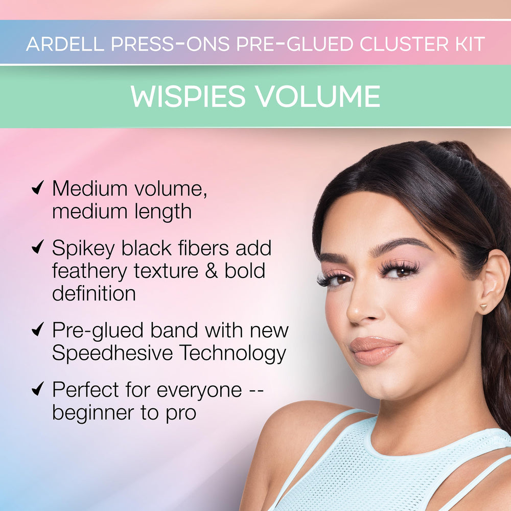 Ardell Wispies volume clusters apply under lashes for bold yet soft definition