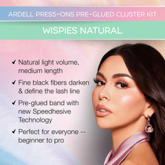 Ardell press-on pre-glued lashes with applicator for quick, mess-free application.