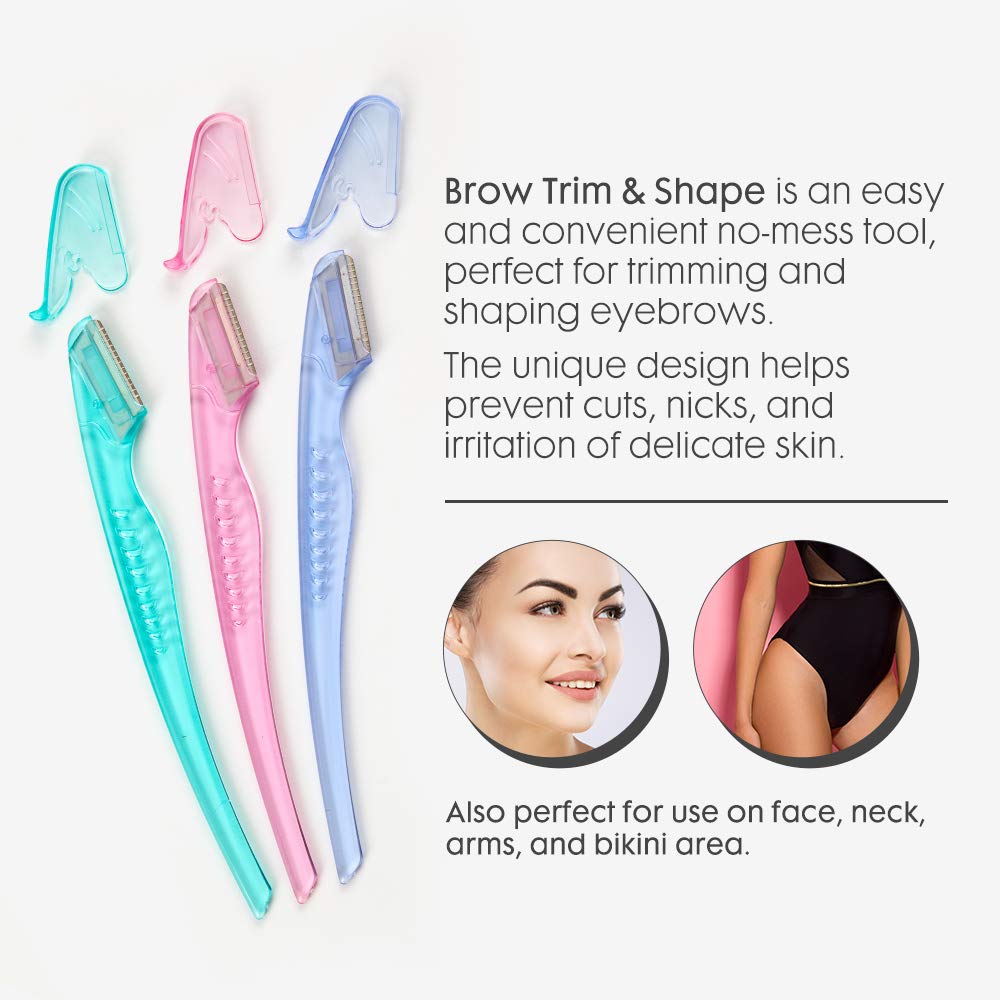 Ardell Pro Brow Trim & Shape disposable razors six-pack suited for on-the-go touch-ups.