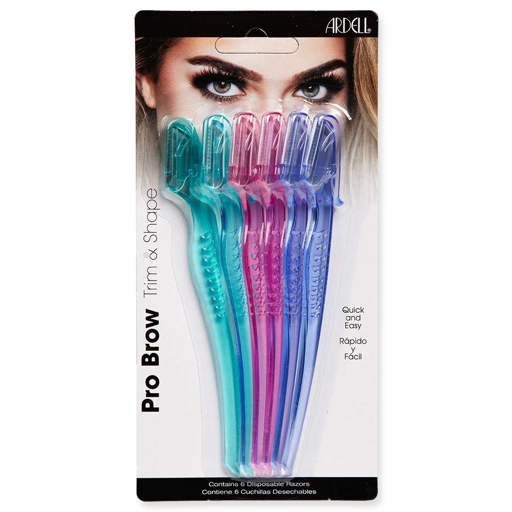 Ardell Pro Brow Trim & Shape razor cover shown for tidy storage and travel-ready grooming.